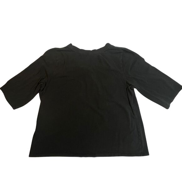 Bobby Brooks Shirt Women 2X Black Basic Classic Casual Blouse V Neck Comfort Top - Picture 6 of 8